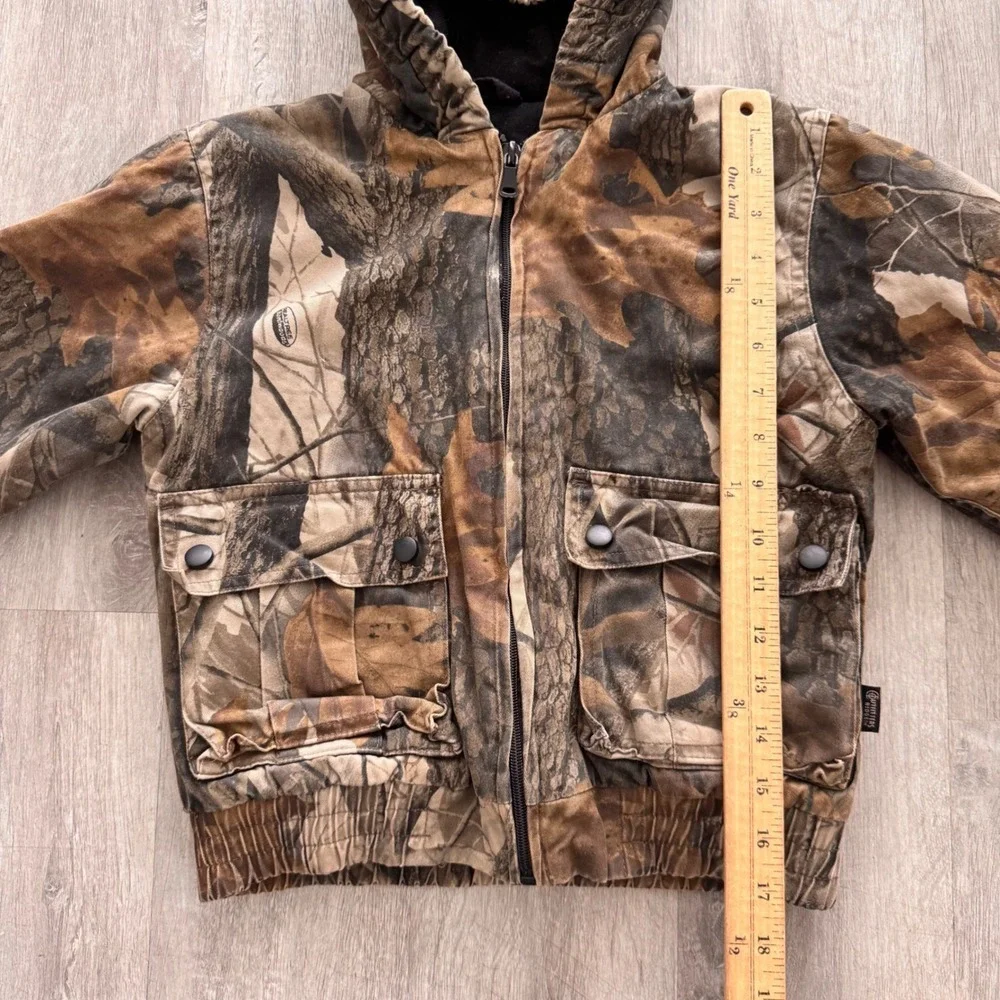 Outfitters Ridge Kids Realtree Hardwoods Camo Hooded Jacket Size Medium M 8